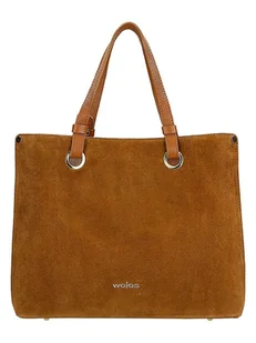 Wojas Skórzana torebka w kolorze jasnobrązowym - 34 x 28 x 12,5 cm - Torebki damskie - miniaturka - grafika 1