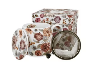Duo Gift Kubek baryłka 430 ml z zaparzaczem PASTEL FLOWERS DUG_3279 - Kubki - miniaturka - grafika 1