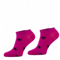 Skarpetki jeździeckie - Comodo Skarpetki krótkie - różowy w czarne konie - miniaturka - grafika 1