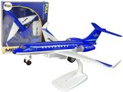 Samoloty i helikoptery - Samolot Pasażerski G-650 Napęd Dźwięk Światła Metalowy Niebieski - miniaturka - grafika 1