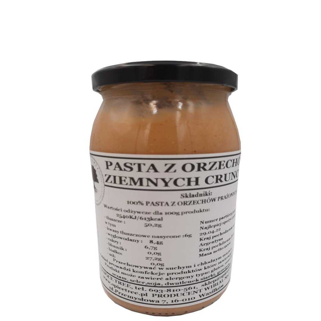 Pasta z orzechów ziemnych z kawałkami orzechów CRUNCHY 900ml, Spice Sree