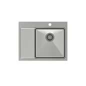 Zlewozmywaki - QUADRON RUSSEL 116 stal szczotkowana INOX komora PRAWA - miniaturka - grafika 1