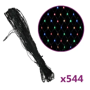 vidaXL Siatka z lampek LED, kolorowa, 4x4 m, 544 LED 328785 - Lampy ogrodowe - miniaturka - grafika 1