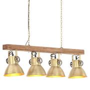 Lampy sufitowe - vidaXL Industrialna lampa sufitowa, kolor mosiądzu, E27, drewno mango 320522 - miniaturka - grafika 1