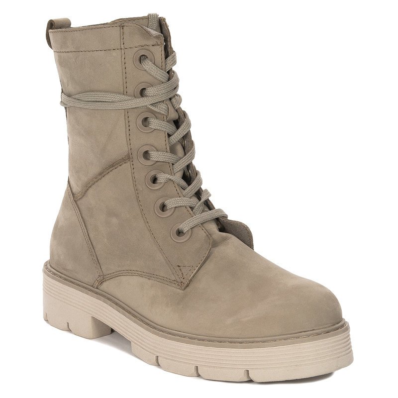 Marco Tozzi Botki damskie skórzane Taupe Nubuk-40