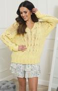 Swetry damskie - Luźny sweter damski w kolorze żółtym CLEO, Kolor żółty, Rozmiar Oversize, KAMEA - Primodo.com - miniaturka - grafika 1