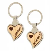 Breloki - Brelok do kluczy dla par brelok z grawerem prezent na walentynki - miniaturka - grafika 1