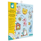 Prace ręczne dla dzieci - Janod 10 ozdób z termokurczliwego plastiku do samodzielnego wykonania Koty i psy 7+ - miniaturka - grafika 1