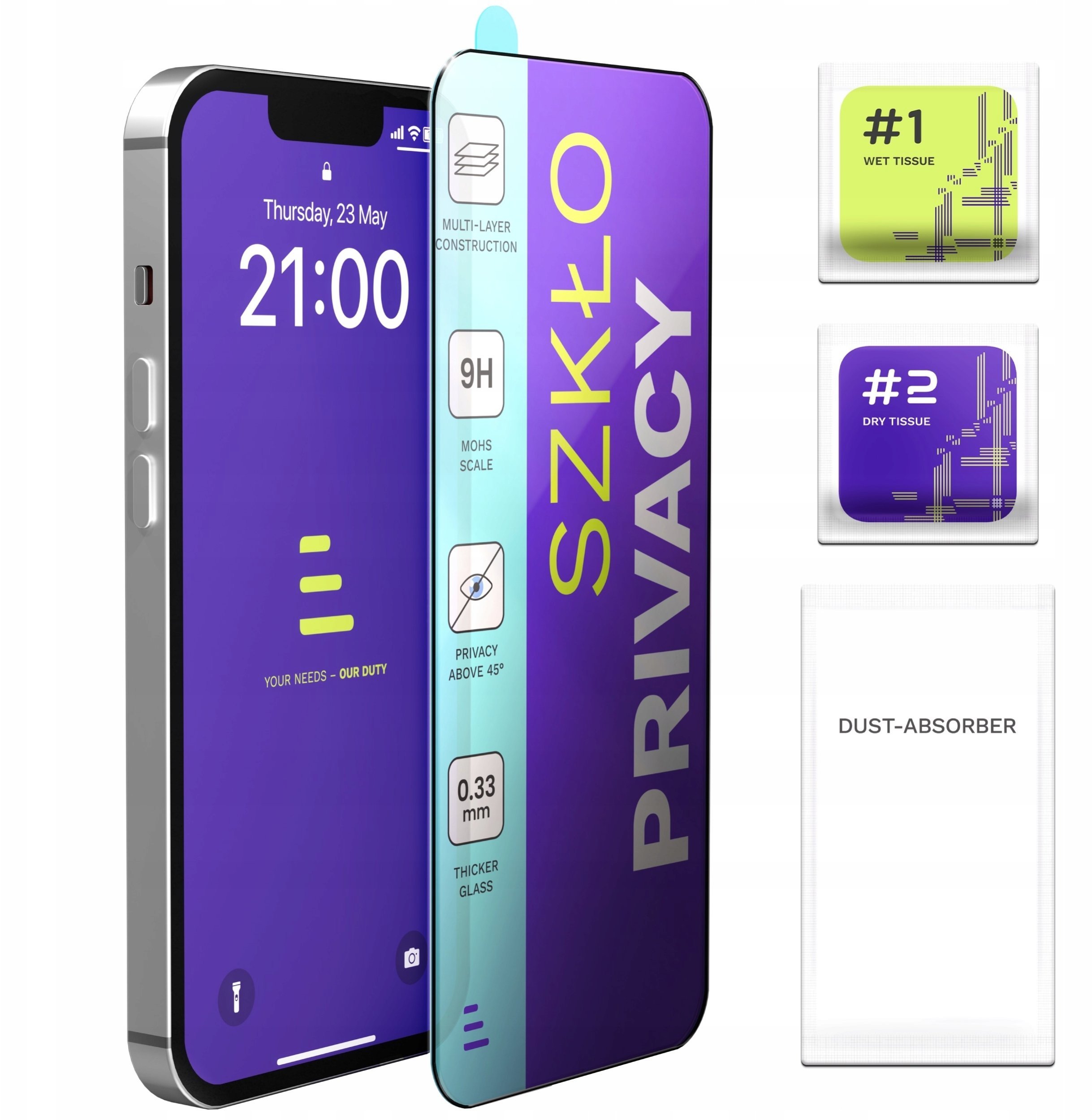 Hello Case Szkło Hartowane Prywatności Do Infinix Note 40 4G / 5G 9H, 5D, Ochronne