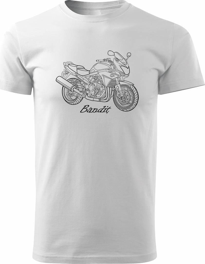 Topslang Koszulka na motor motocyklowa Suzuki Bandit 600 1200 750 męska biały REGULAR L