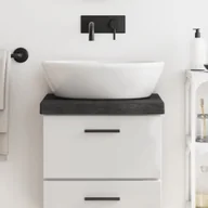 Szafki łazienkowe - Blat do łazienki, ciemnoszary, 40x30x6 cm, lite drewno Lumarko! - miniaturka - grafika 1