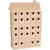 Kalendarze - Drewniany kalendarz adwentowy do dekoracji - Budynek - ARTEMIO - 36 x 8,5 x 50 cm - Biały - Unisex - Od 3 lat - miniaturka - grafika 1