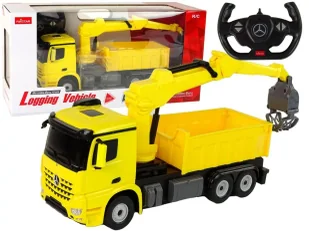 Ciężarówka z chwytakiem R/C Mercedes żółta - Rastar - Samochody i pojazdy dla dzieci - miniaturka - grafika 1