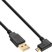 Kable USB - InLine Kabel USB Micro USB 2.0 USB Type A na Micro-B kątowy czarny 1.5m 31715T - miniaturka - grafika 1