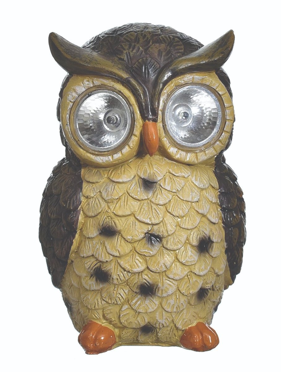 Lampa solarna w kształcie sowy ogrodowa