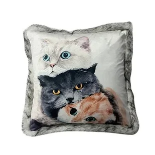 Poduszka dekoracyjna koty 45 x 45 cm - Poduszki dekoracyjne - miniaturka - grafika 1