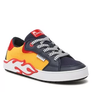 Sneakersy damskie - Sneakersy Geox - J Alphabeet Boy J35HLA01054C2117 S Yellow/Navy - grafika 1