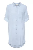 Koszule damskie - KAFFE damska koszula sukienka 3/4 rękaw tunika długi, kaszmerska niebieska/chalk Stripe, 42 - miniaturka - grafika 1