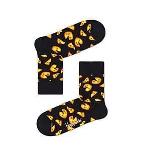 Happy Socks Pizza Half Crew, kolorowe i zabawne, Skarpety dla kobiet i mężczyzn, Czarny-Żółty-Pomarańczowy (36-40) - Skarpetki męskie - miniaturka - grafika 1