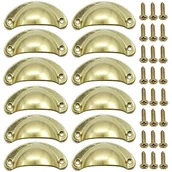 Zawiasy, okucia i inne akcesoria - 12 szt. retro muszlowy uchwyt do drzwi w kolorze złotym 82 mm uchwyt do szafki szufladowej ze śrubami - miniaturka - grafika 1