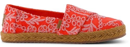 TOMS Girl's Alpargata Rope 2.0 Slip-On Espadryle, Czerwony, 1.5 UK