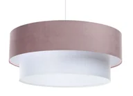 Lampy stojące - Biało-różowa lampa wisząca z dwuczęściowym abażurem - S434 M4-L48 - miniaturka - grafika 1