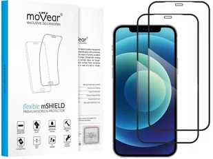 2 szt. | moVear flexible - Pancerne szkło hybrydowe do Apple iPhone 12 Pro / 12 (6.1") na Cały Ekran | Premium, fullGlue, 8H+ - Etui i futerały do telefonów - miniaturka - grafika 1