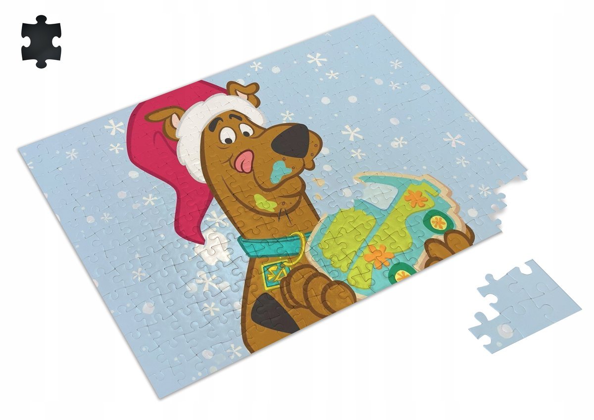 Puzzle SCOOBY DOO KUDŁATY ŚWIĄTECZNE A3 252 el z Nadrukiem + IMIĘ Pudełko 3