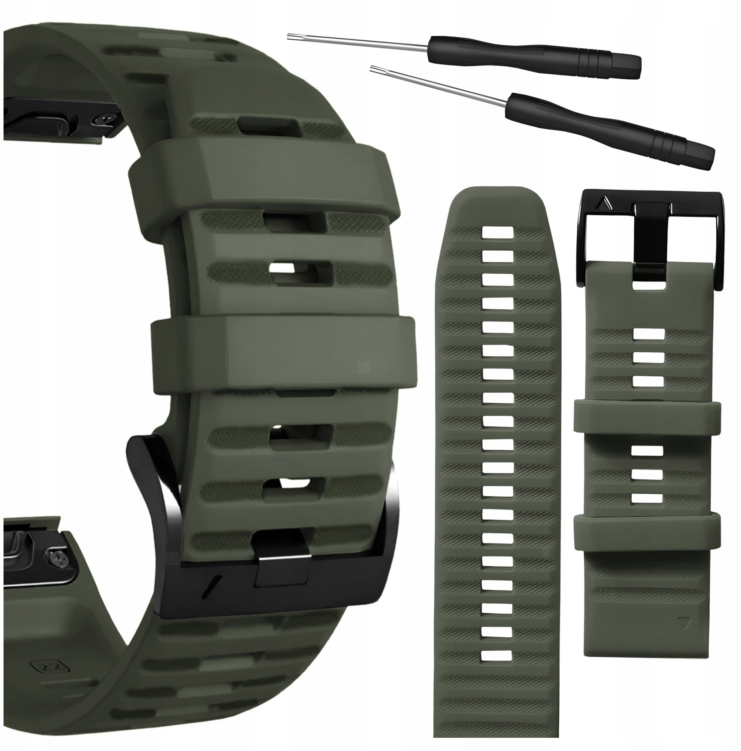 4kom.pl Pasek ChronSmarta do smartwatch'a Garmin Fenix 5X 6X Pro 7X 7X Solar QuickFit 26mm Khaki