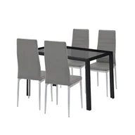 Stoły z krzesłami - Rowan 4+1 étkező garnitúra szürke-szürke - miniaturka - grafika 1