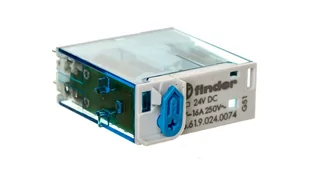 finder Przekaźnik Finder 466190240074, połączenie wtykowe, rodzaj ochrony RT i, 16 A, 24 VDC, z przyciskiem testu, mechaniczny wyświetlania i dwa porty wskazanie LED, indyjski strategiczny, asortymentowe - Pozostałe oświetlenie - miniaturka - grafika 1