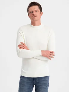Męski dzianinowy półgolf z wiskozą kremowy V4 OM-SWTN-0100 - Ombre Clothing - Swetry męskie - miniaturka - grafika 1