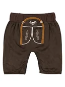 Spodenki dla niemowląt - Isartrachten Spodnie w kolorze ciemnobrązowym - miniaturka - grafika 1