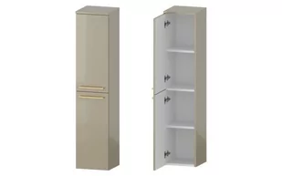 Słupek Łazienkowy RON 30 cm 2D Lewy - Cappuccino Wysoki Połysk - Uchwyty Złote Szczotkowane - Szafki łazienkowe - miniaturka - grafika 1