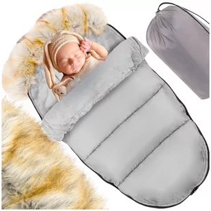 Śpiworek z futerkiem do wózka szary + pokrowiec STARKY - Śpiworki dla dzieci Śpiworek z futerkiem do wózka szary + pokrowiec STARKY - Śpiworki dla dzieci - miniaturka - grafika 1