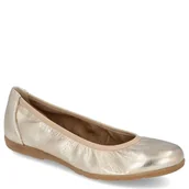 Baleriny - Wygodne balerinki skórzane - CAPRICE 9-22150-42 ZŁOTE - miniaturka - grafika 1