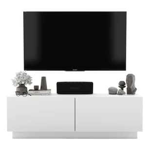 Uniwersalna Szafka RTV Loft Mała Komoda RTV Loft Industrialna Biały MAT 120 cm - Szafki RTV - miniaturka - grafika 1