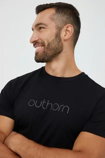 Koszulki męskie - Outhorn t-shirt bawełniany kolor czarny gładki - grafika 1