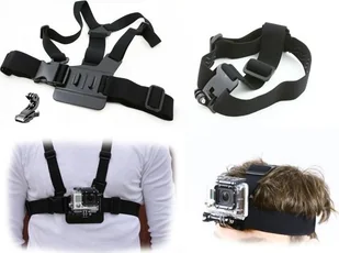 Xrec ZESTAW 2w1 SZELKI + OPASKA NA GŁOWĘ do GoPro HERO 4 3+ 3 2 1 - Akcesoria do kamer sportowych - miniaturka - grafika 1