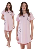Bielizna nocna - Koszula Nocna Vienetta bawełniana z krótkim rękawem XXL kot wygodna cienka - miniaturka - grafika 1