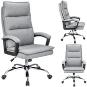 Fotele i krzesła biurowe - Fotel biurowy, obrotowy, Espo, tkanina, jasny szary - miniaturka - grafika 1