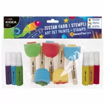 KIDEA Zestaw małego artysty farb i stempli A 11 elementów ZFS11KA_20220511100812 - Przybory szkolne - miniaturka - grafika 1