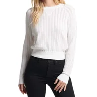 Swetry damskie - Sweter damski Superdry Studios Lace Knit bawełniany biały-XS - miniaturka - grafika 1