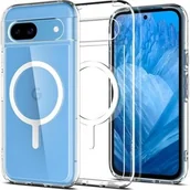 Etui i futerały do telefonów - Spigen Etui Ultra Hybrid OneTap Metal Ring do Pixel 8a, przezroczysto-białe - miniaturka - grafika 1
