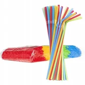 Słomki do napojów - Słomki plastik łamane 500 szt Kolorowe - miniaturka - grafika 1