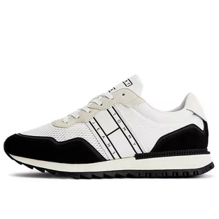 Buty Tommy Jeans Runner EM0EM01167-BDS - biało-czarne - Buty sportowe męskie - miniaturka - grafika 1