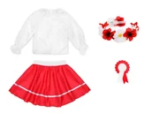 Dresy i komplety dla dziewczynek - ZESTAW NARODOWY BIAŁO-CZERWONY 98-110 4el - miniaturka - grafika 1