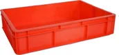 Pojemniki przemysłowe - Artech Pojemnik transportowy EURO 130 ścianki i dno pełne, wym. 600 x 400 x 130 mm, bez uchwytu czerwony - miniaturka - grafika 1