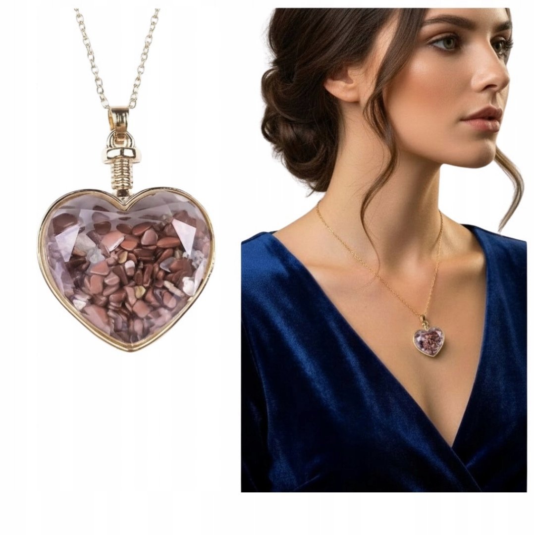 Naszyjnik Serce z Kamieniem Red Jasper Elegancka Zawieszka