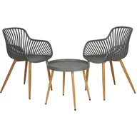 Meble ogrodowe - ZESTAW MEBLI BALKONOWYCH STÓŁ I 2 KRZESŁA SZARY - miniaturka - grafika 1